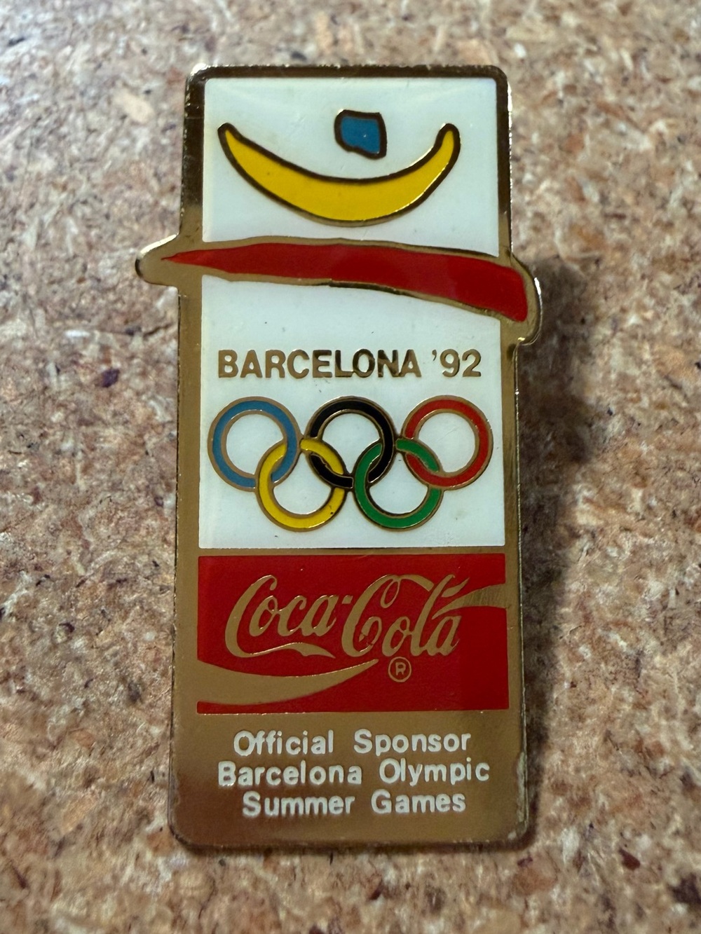 Vintage 1992 Barcelona Olympic Summer Games Coca-Cola Lapel Pin Official Sponsor